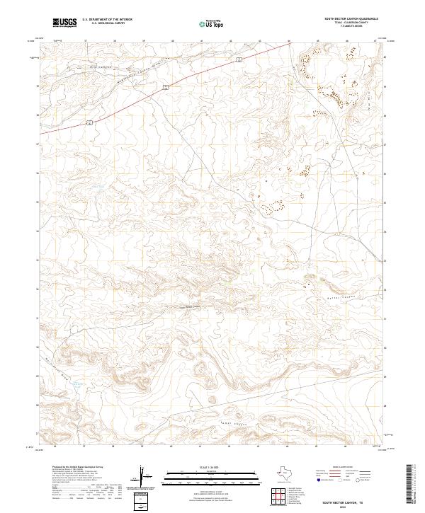 South Rector Canyon, TX — USGS 7.5-minute topo (2022)