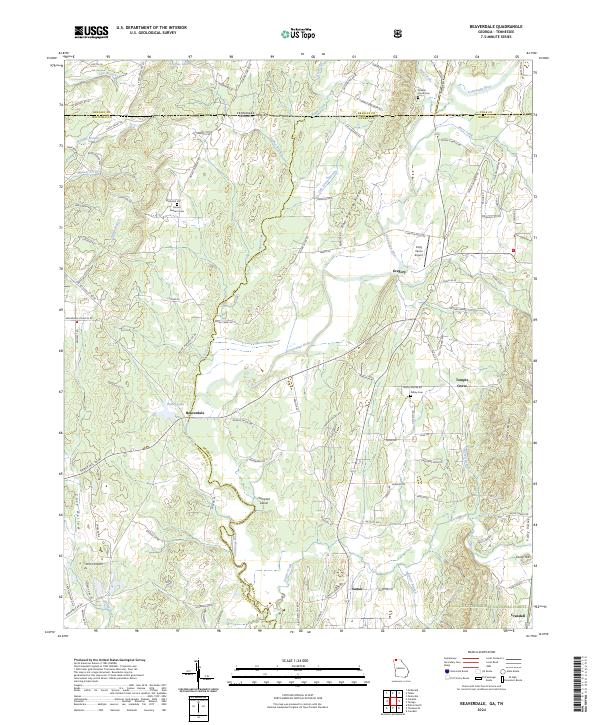 Beaverdale, GA-TN — USGS 7.5-minute topo (2024)
