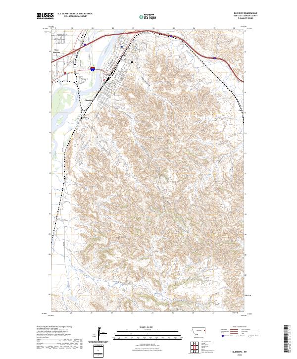 Glendive, MT — USGS 7.5-minute topo (2024)
