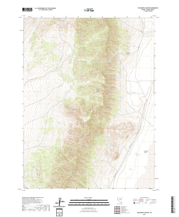 Telegraph Canyon, NV — USGS 7.5-minute topo (2021)