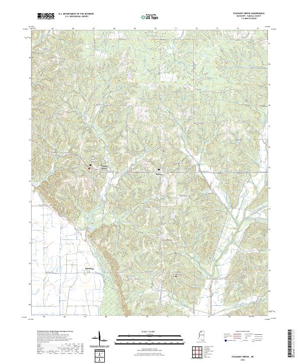 Pleasant Grove, MS — USGS 7.5-minute topo (2024)