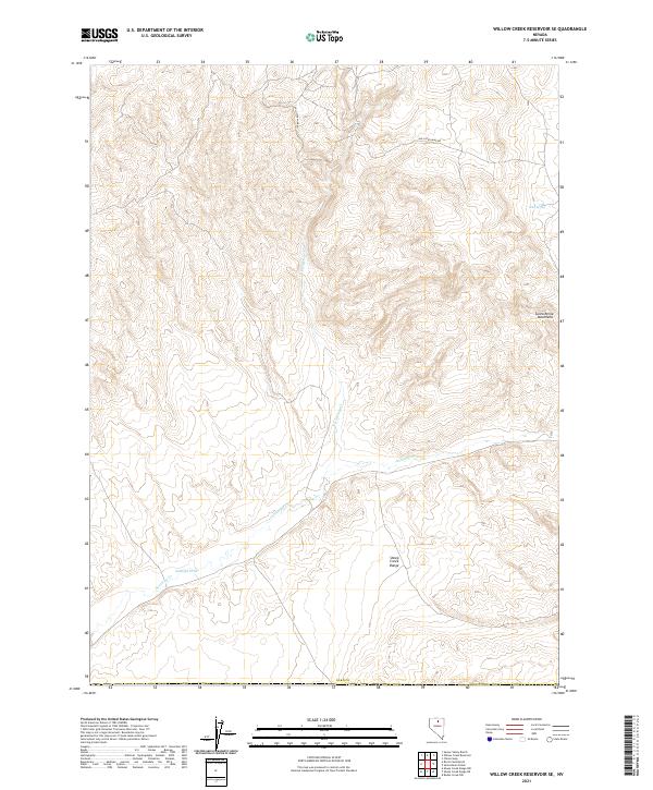 Willow Creek Reservoir SE, NV — USGS 7.5-minute topo (2021)
