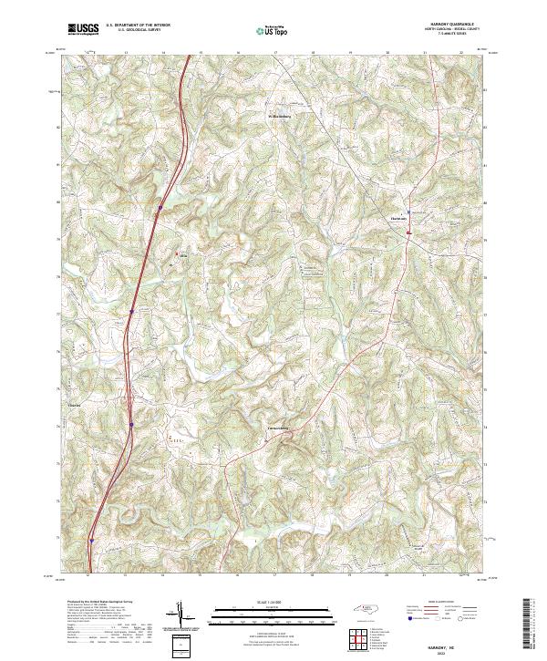 Harmony, NC — USGS 7.5-minute topo (2022)