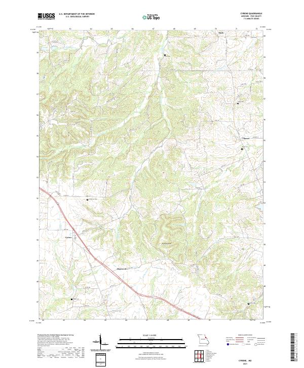 Cyrene, MO — USGS 7.5-minute topo (2021)
