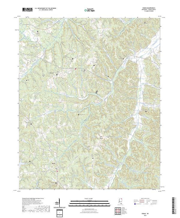 Dumas, MS — USGS 7.5-minute topo (2024)