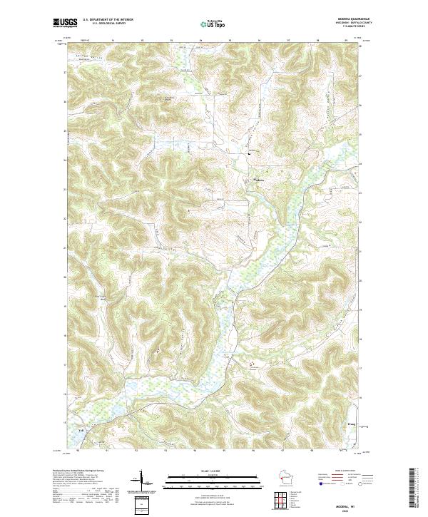 Modena, WI — USGS 7.5-minute topo (2022)