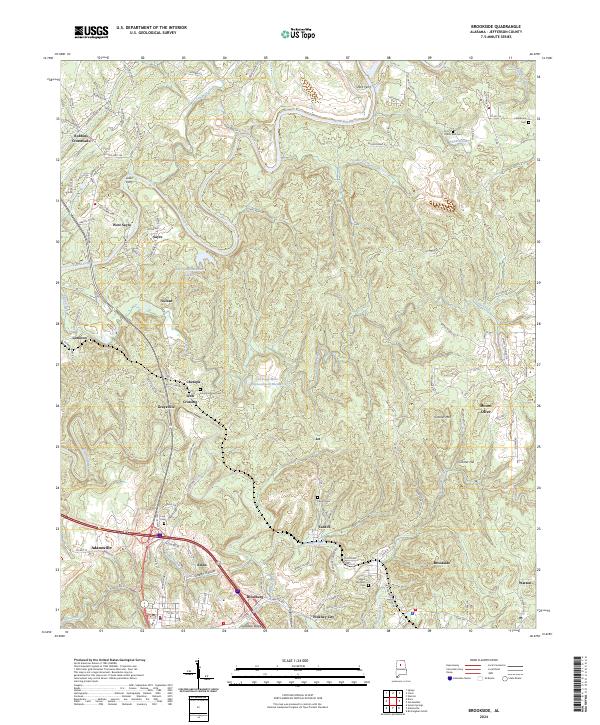 Brookside, AL — USGS 7.5-minute topo (2024)