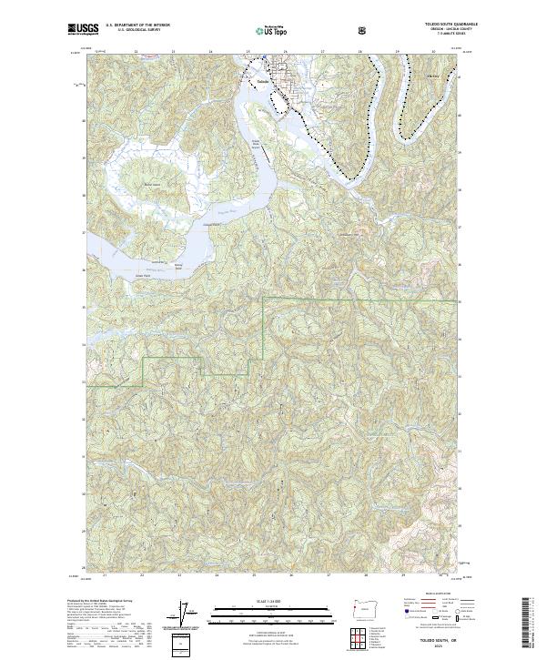 Toledo South, OR — USGS 7.5-minute topo (2023)