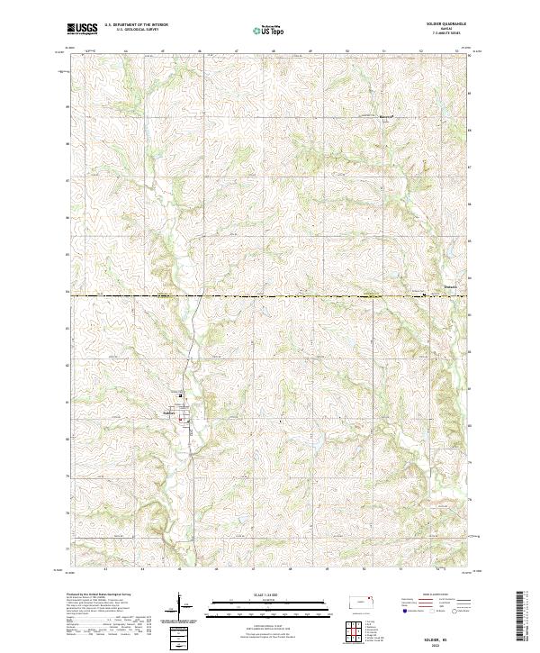 Soldier, KS — USGS 7.5-minute topo (2022)