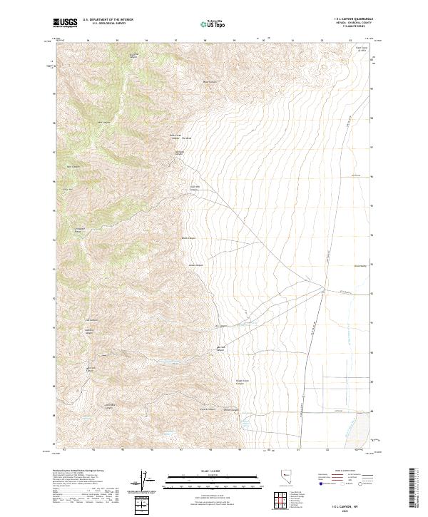 I X L Canyon, NV — USGS 7.5-minute topo (2021)