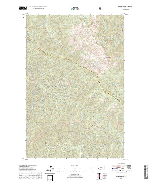 Penrose Peak, MT — USGS 7.5-minute topo (2024)