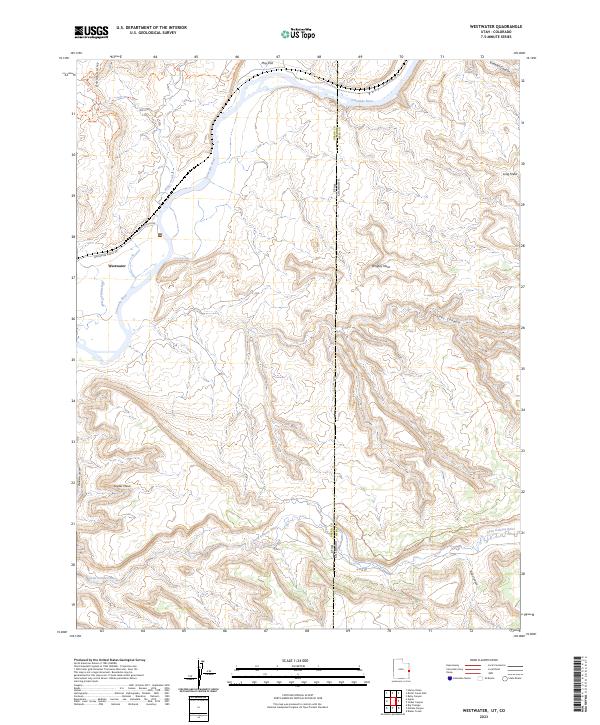 Westwater, UT-CO — USGS 7.5-minute topo (2023)