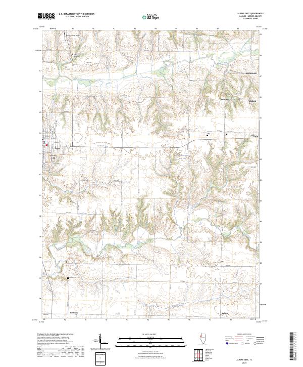 Aledo East, IL — USGS 7.5-minute topo (2024)