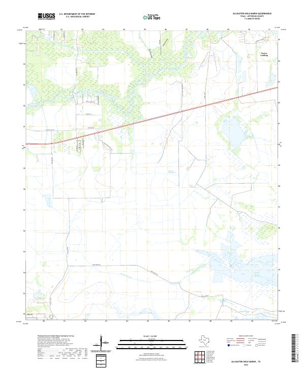 Alligator Hole Marsh, TX — USGS 7.5-minute topo (2022)