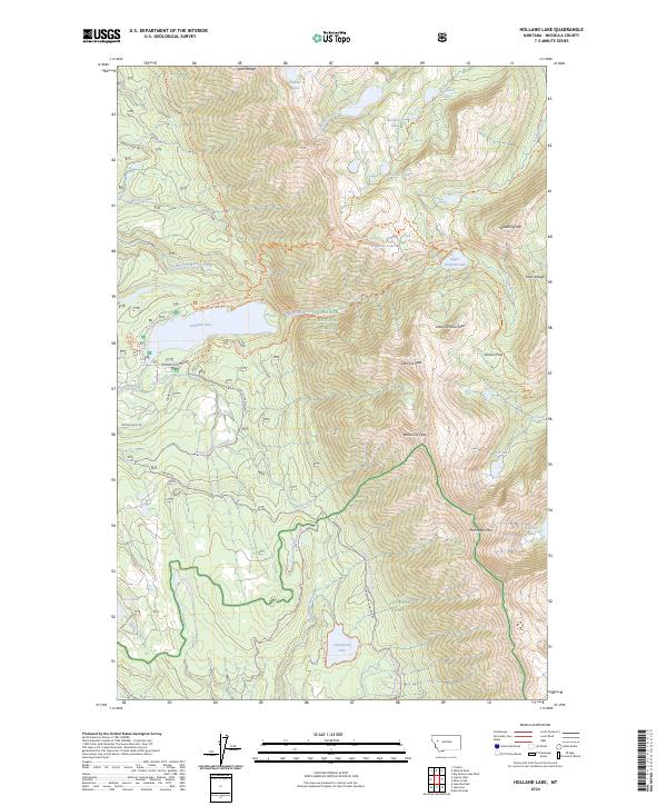 Holland Lake, MT — USGS 7.5-minute topo (2024)