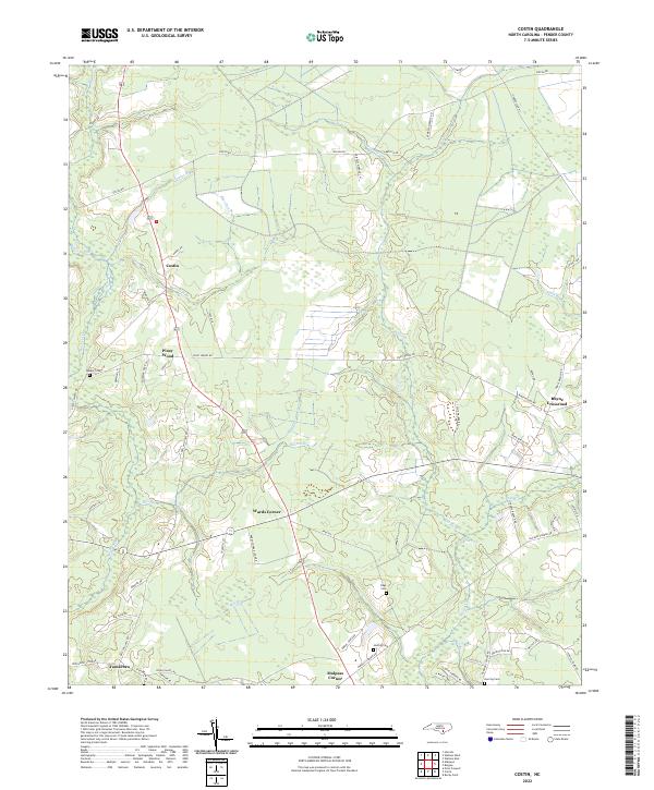 Costin, NC — USGS 7.5-minute topo (2022)
