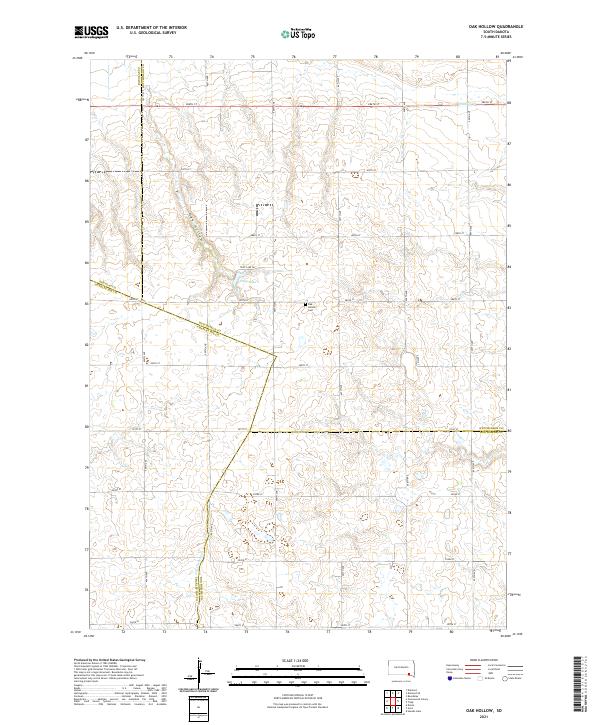 Oak Hollow, SD — USGS 7.5-minute topo (2021)