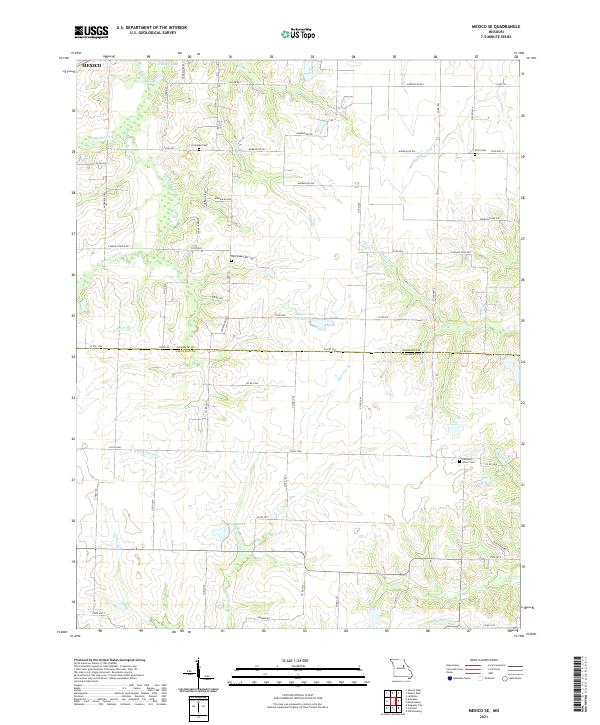 Mexico SE, MO — USGS 7.5-minute topo (2021)