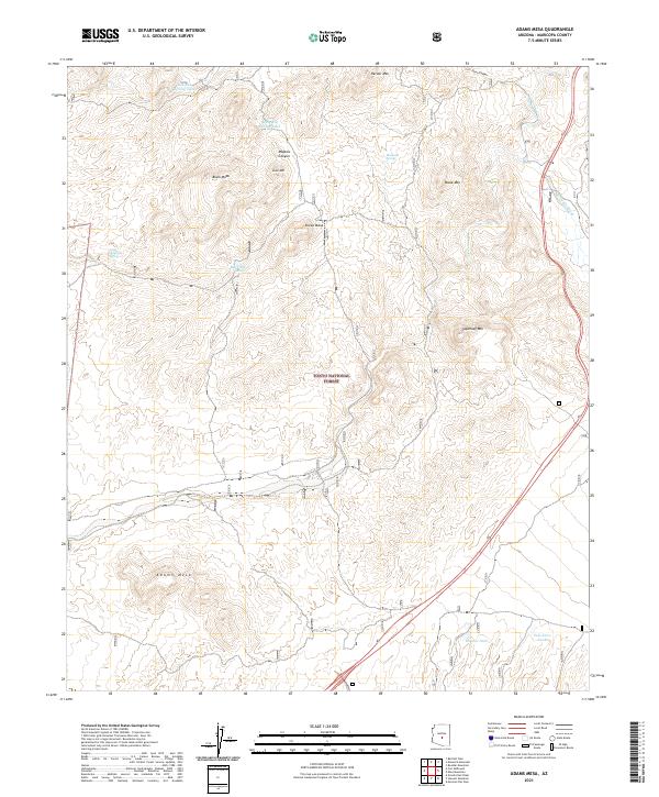 Adams Mesa, AZ — USGS 7.5-minute topo (2021)
