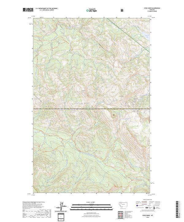 Hyde Creek, MT — USGS 7.5-minute topo (2024)