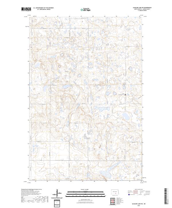 Alkaline Lake SW, ND — USGS 7.5-minute topo (2024)