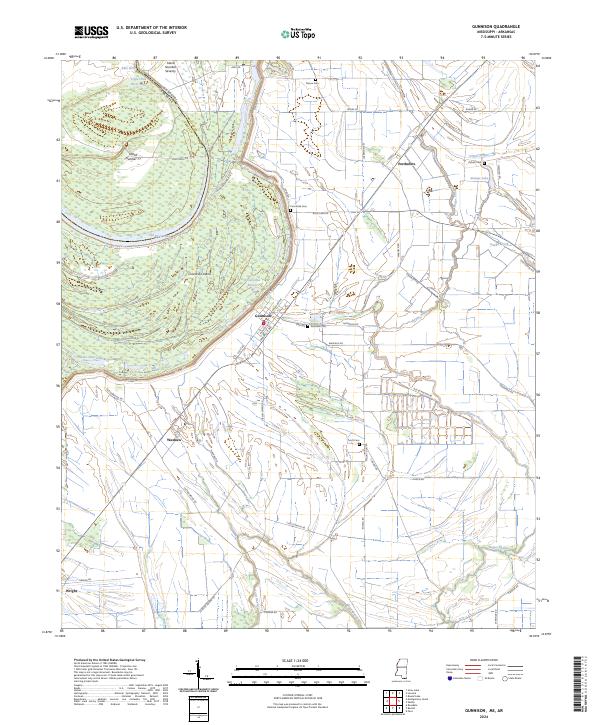 Gunnison, MS-AR — USGS 7.5-minute topo (2024)