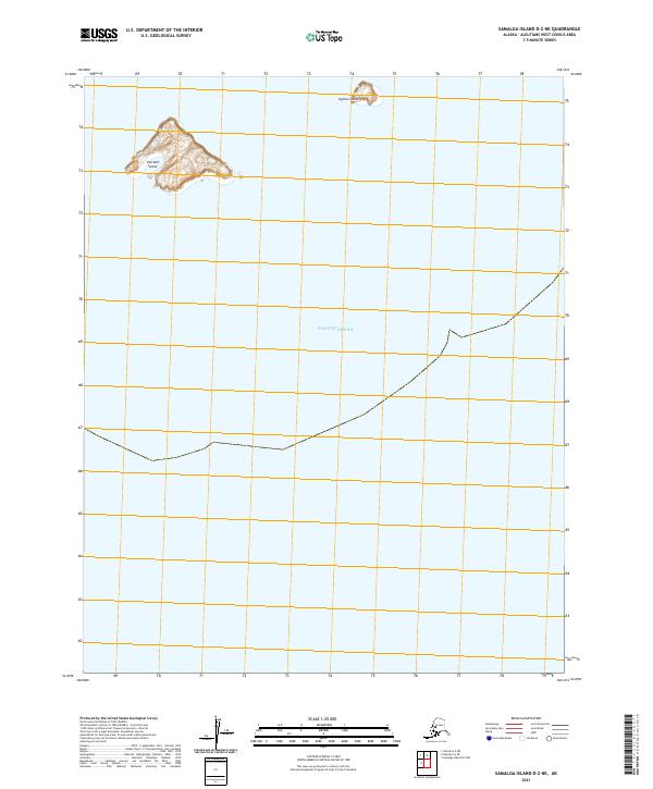 Samalga Island D-2 NE, AK — USGS 7.5-minute topo (2021)
