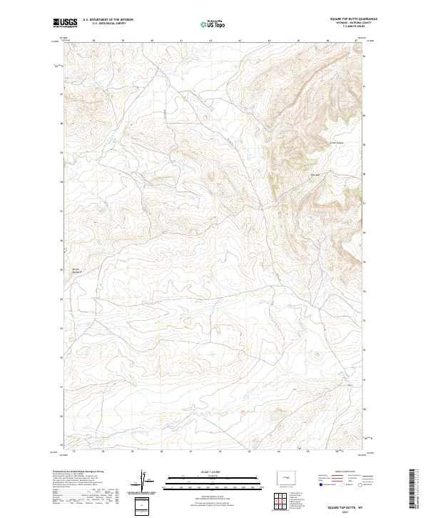 Square Top Butte, WY — USGS 7.5-minute topo (2021)