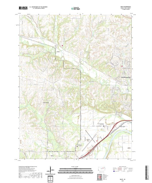 Keats, KS — USGS 7.5-minute topo (2022)