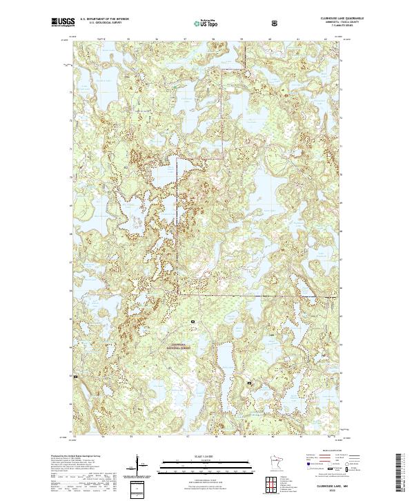 Clubhouse Lake, MN — USGS 7.5-minute topo (2022)