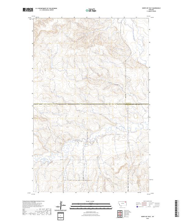 North of Volt, MT — USGS 7.5-minute topo (2024)