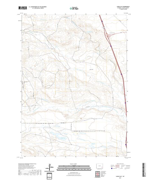 Lewis Flat, WY — USGS 7.5-minute topo (2021)