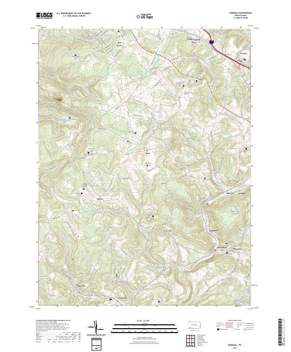 Donegal, PA — USGS 7.5-minute topo (2023)
