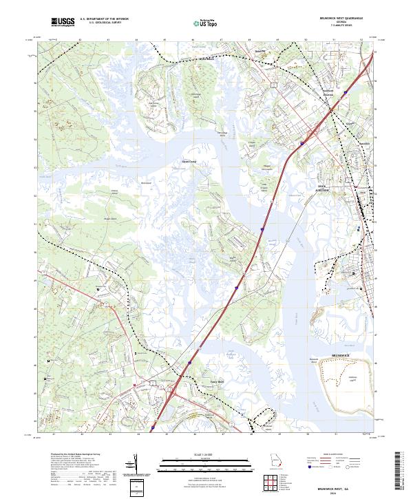 Brunswick West, GA — USGS 7.5-minute topo (2024)