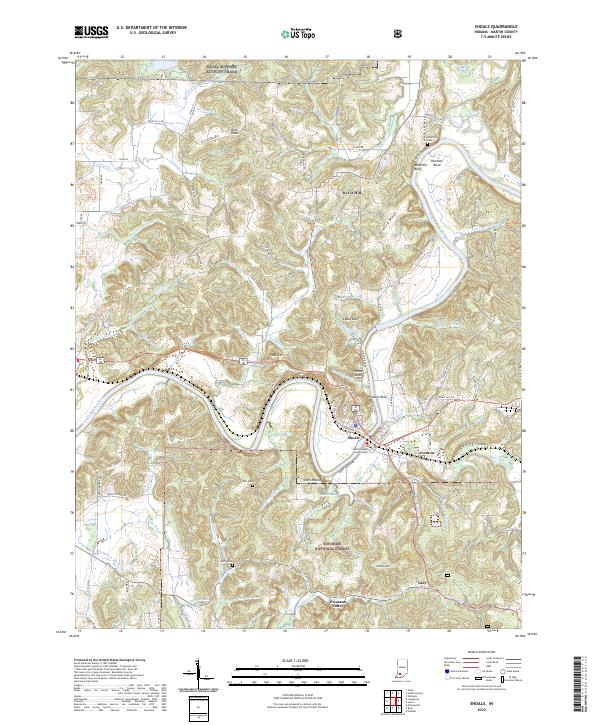 Shoals, IN — USGS 7.5-minute topo (2022)
