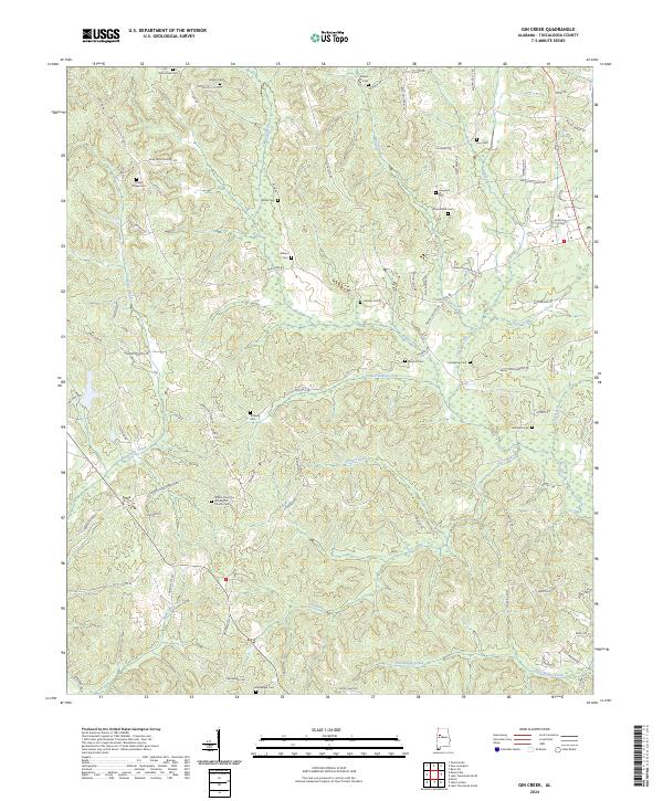 Gin Creek, AL — USGS 7.5-minute topo (2024)