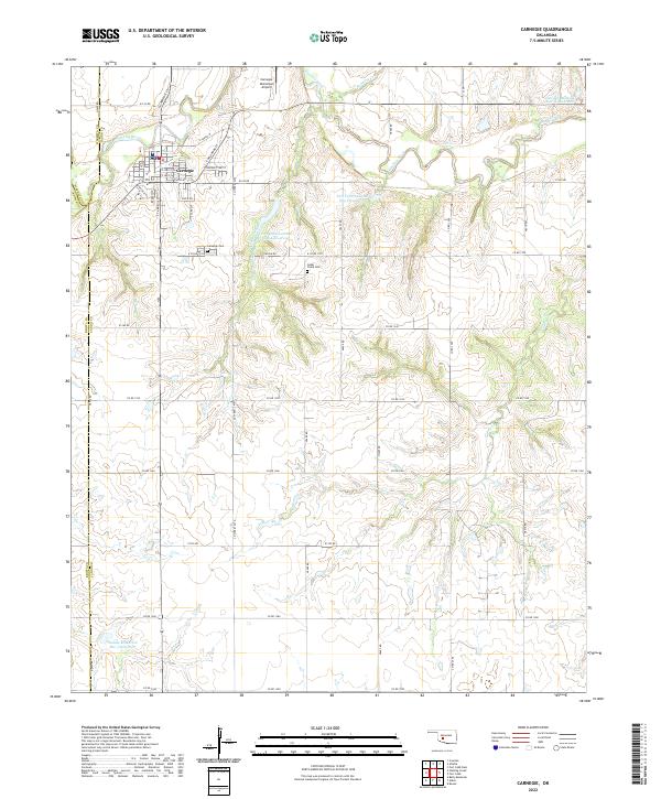 Carnegie, OK — USGS 7.5-minute topo (2022)