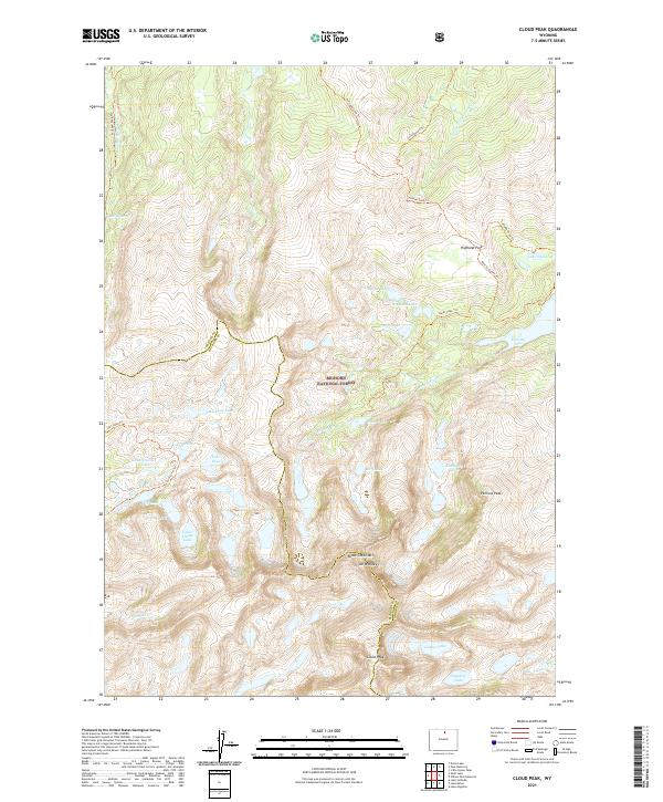 Cloud Peak, WY — USGS 7.5-minute topo (2021)