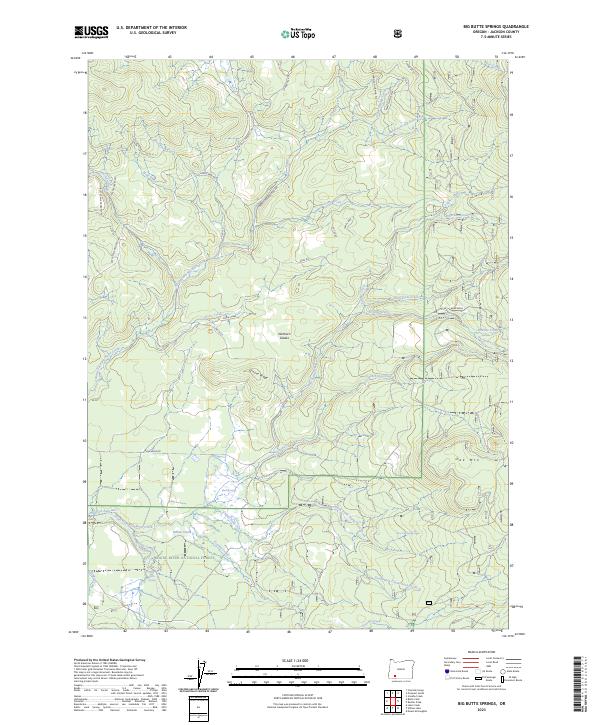 Big Butte Springs, OR — USGS 7.5-minute topo (2023)