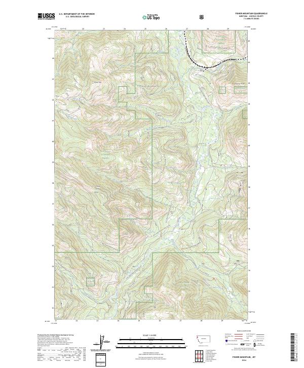 Fisher Mountain, MT — USGS 7.5-minute topo (2024)