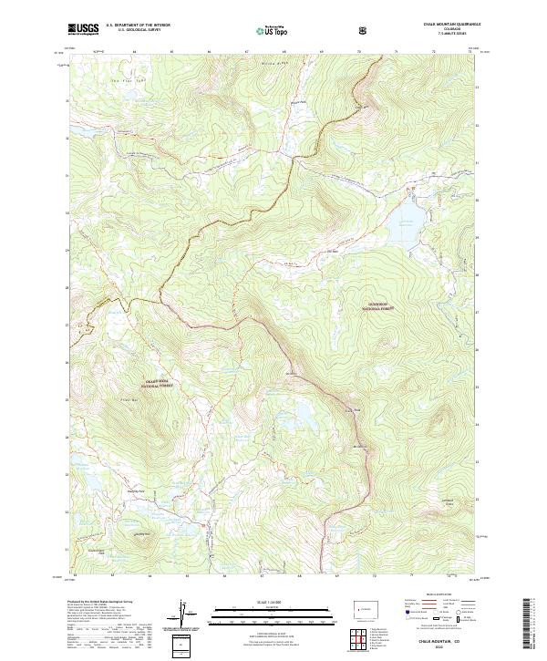 Chalk Mountain, CO — USGS 7.5-minute topo (2022)