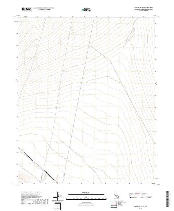 East of Milligan, CA — USGS 7.5-minute topo (2021)