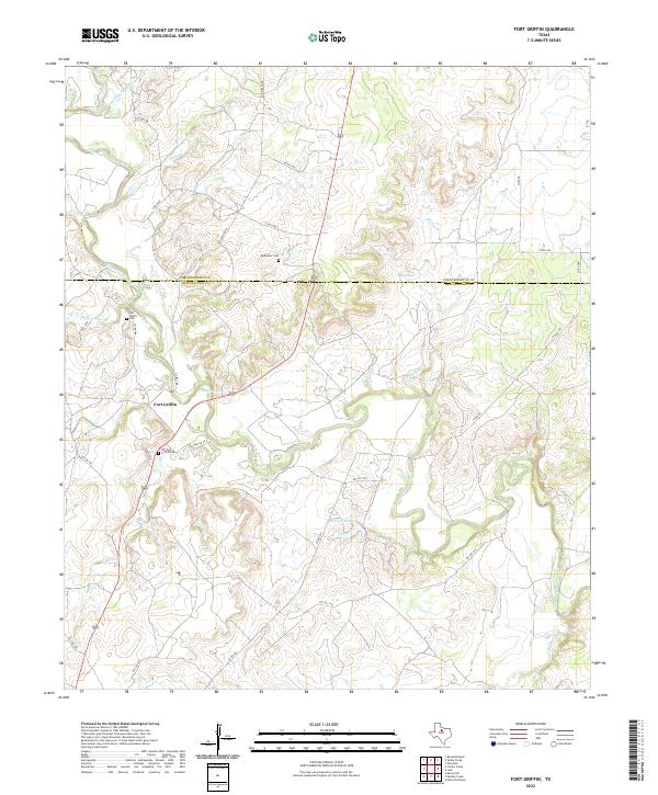 Fort Griffin, TX — USGS 7.5-minute topo (2022)