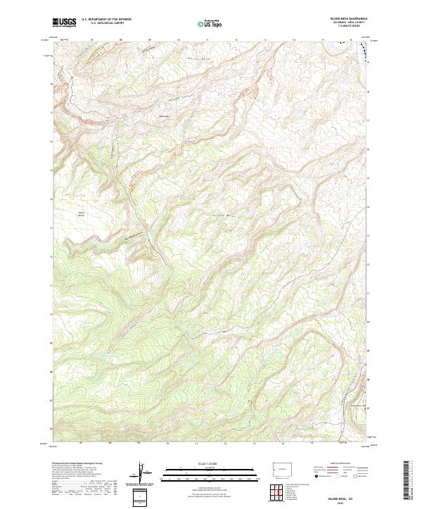 Island Mesa, CO — USGS 7.5-minute topo (2022)