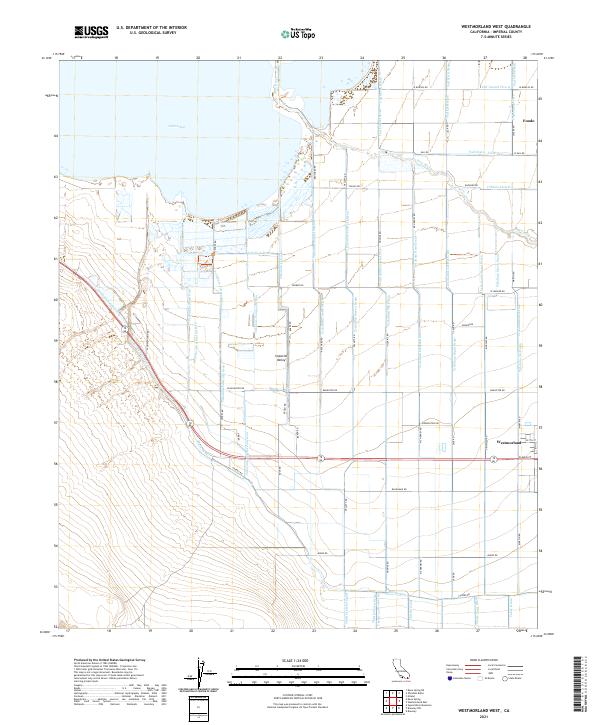 Westmorland West, CA — USGS 7.5-minute topo (2021)