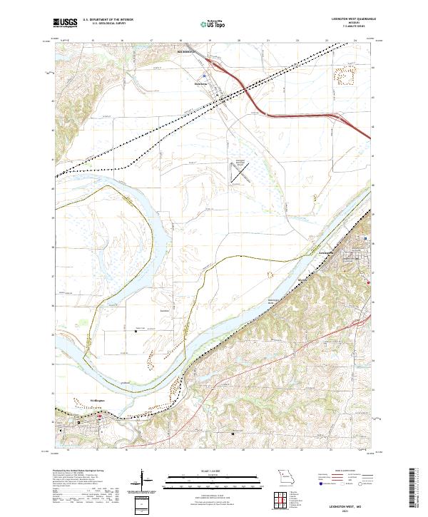 Lexington West, MO — USGS 7.5-minute topo (2021)