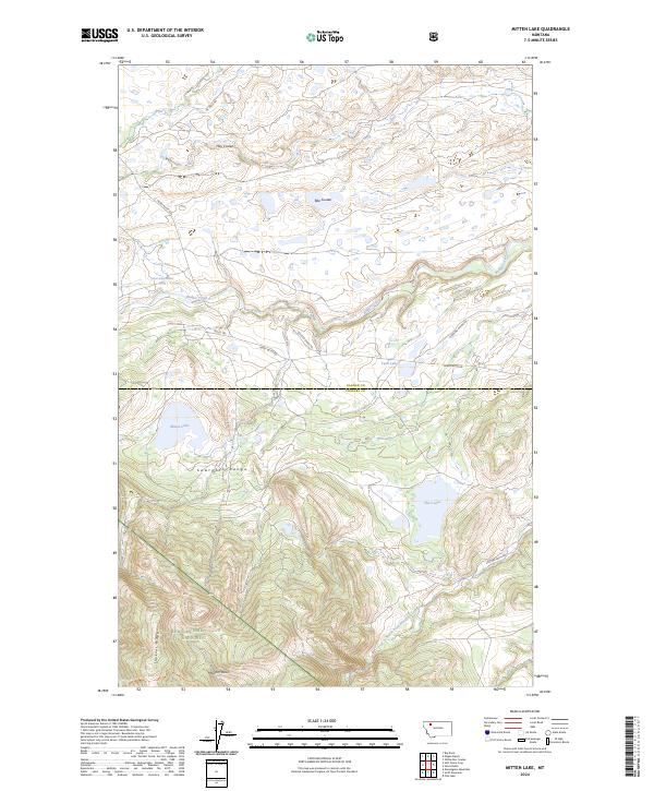 Mitten Lake, MT — USGS 7.5-minute topo (2024)