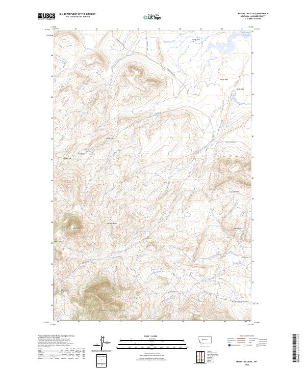 Mount Cecelia, MT — USGS 7.5-minute topo (2024)