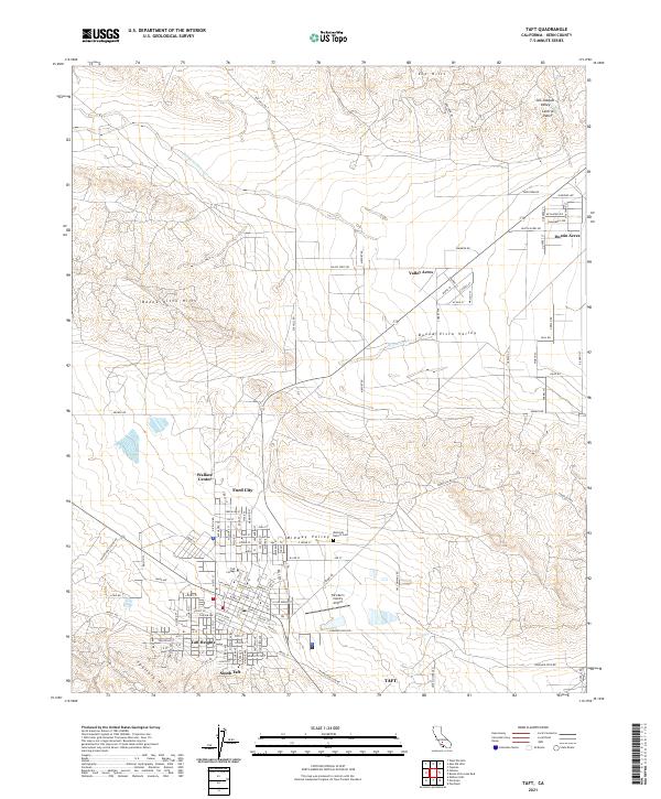 Taft, CA — USGS 7.5-minute topo (2021)