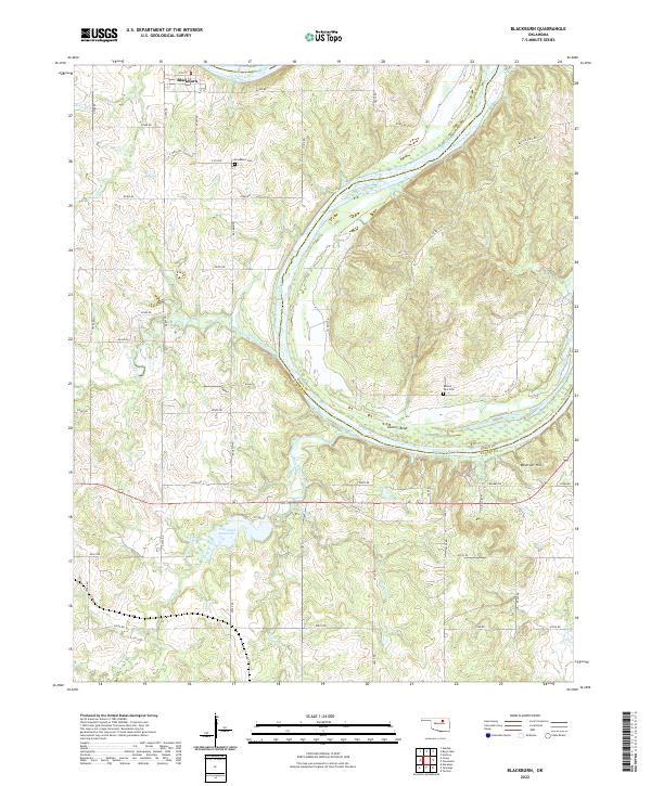 Blackburn, OK — USGS 7.5-minute topo (2022)